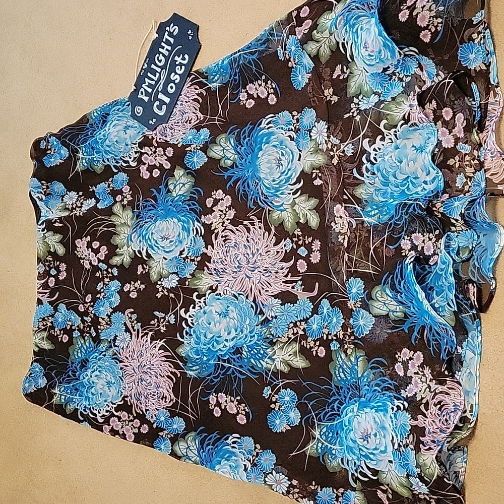 Cato Large Skirt Brown Floral Blue Pink Green